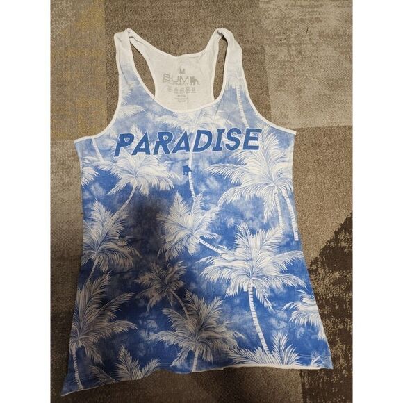 Women's Tank Top Paradise White and Blue Medium - Picture 10 of 10